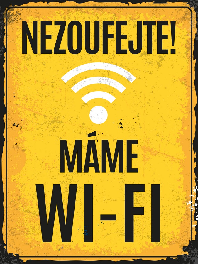Plechová značka Wi-Fi